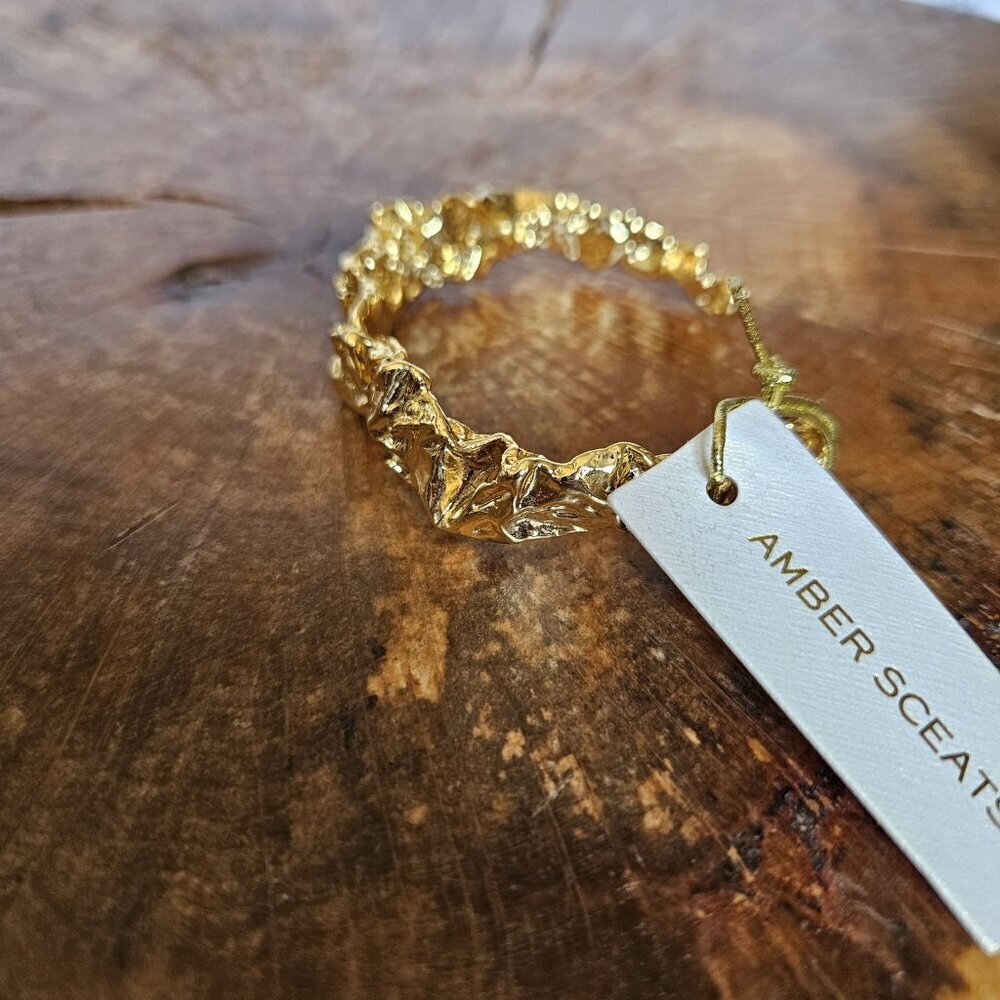 Amber Sceats 24k Gold Plated Brass Emery Cuff Bracelet NWT Italy OS - Picture 16 of 16